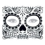 Strašidelná Maska na obličej - černobílá - dočasné tetování