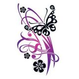 Romantický motýl + květinový náramek - tetování, tetovačky