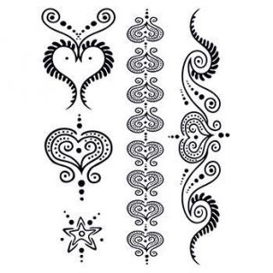 Henna černá - velký set - tetování, tetovačka