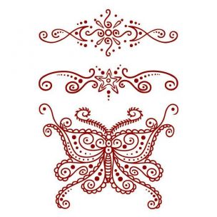 Henna: Motýl + dva ornamenty - tetování, tetovačky