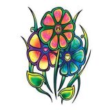 Hippie květinky - tetování, tetovačky