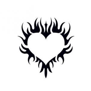 Srdce tribal hořící - tetování, tetovačka