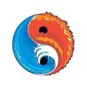 Yin-Yang, barevný symbol Jin Jang - tetování, tetovačka