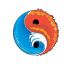 Yin-Yang, barevný symbol Jin Jang - tetování, tetovačka