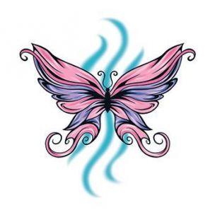 Motýl fialovorůžový - tetování, tetovačka