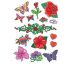Romantické tetovačky - sada 14 barevných - květinové motivy, srdíčka, motýlci